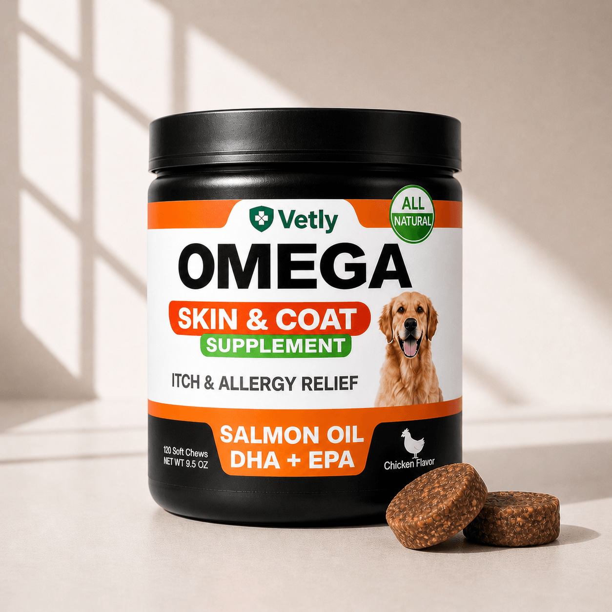 Vetly Omega 3 Chews (120 servings)